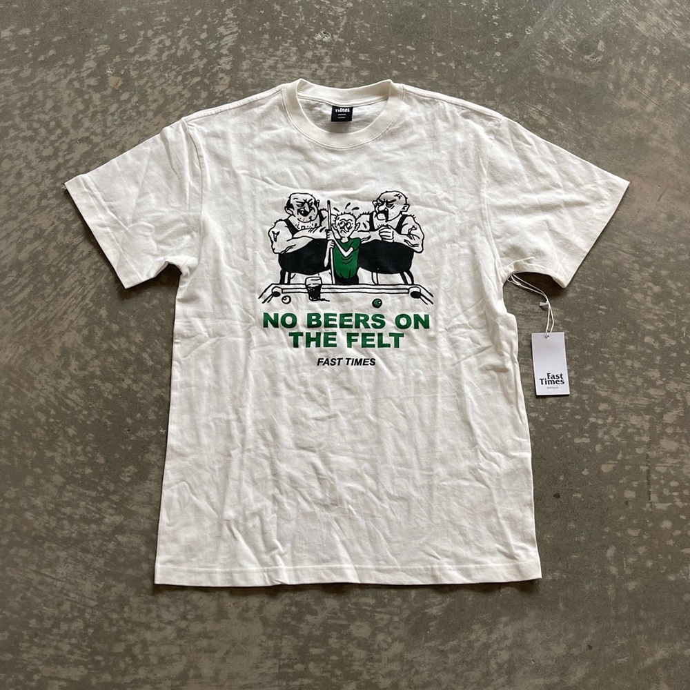 Fast Times ‘Beer on the Felt’ T Shirt Australia Size Medium